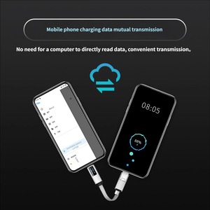 Porte-clés 3 en 1 avec mini écran numérique, câble USB plat de charge rapide Type C PD 100W - Product Image 4