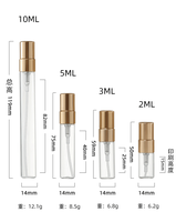 Flacons de parfum miniatures ronds transparents rechargeables de 3 ml, échantillons de parfum en verre de qualité de 5 ml