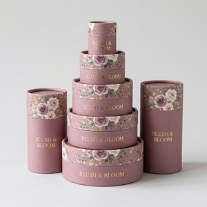 Coffret cadeau de soins de la peau de luxe personnalisé, boîte cylindrique en papier rond pour crème pour le visage, sérum, crème pour les yeux, emballage personnalisé pour marque de beauté - Product Image 2