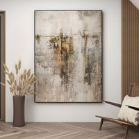 Peinture sur toile peinte à la main aux tons neutres Wabi Sabi, art mural minimaliste pour la maison