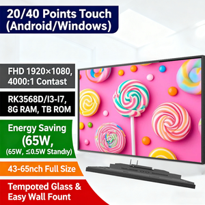 Lecteur vidéo 65 pouces 75 pouces, 20 points, Android Windows, kiosque publicitaire avec verre trempé de 4 mm pour centre commercial - Product Image 2