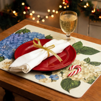 Ensemble de nappes en liège, 4 sets de table épais antidérapants et résistants à la chaleur, faciles à nettoyer, motif floral, carrés 12x17 pouces, pour fêtes, cuisine et salle à manger