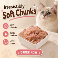 Alimentation humide sans céréales en gros, haute teneur en viande, saveur foie de poulet, supplément de taurine pour chats adultes d'intérieur, repas quotidien