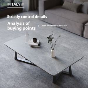 Table basse rectangulaire <span class=keywords><strong>en</strong></span> bois de <span class=keywords><strong>grain</strong></span> de marbre de luxe moderne petit ménage autre matériau de qualité cadre <span class=keywords><strong>en</strong></span> métal réglable 1 an - Product Image 2