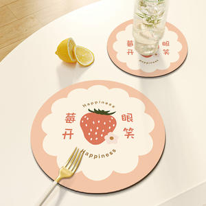 Sous-verre de dessin animé mignon avec logo personnalisé sous-verre d'absorption d'eau de boue de diatomée tapis et coussinets antidérapants - Product Image 3