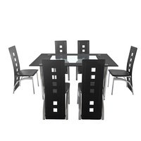 Set de Table de salle à manger classique, pas cher, avec 6 chaises, 8 places, moderne, en verre
