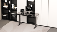 Bureau ergonomique moderne en métal, pivotant et réglable en hauteur, avec tiroir et ports USB – Vente chaude