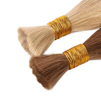 Extensions de cheveux humains Genius Weft Bulk 100% Remy vierges européennes double drawn, cuticules alignées, trame douce, 12-30 pouces, couleur personnalisée