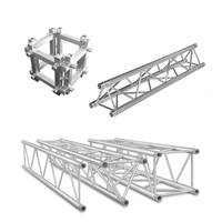 Meilleures Ventes : Cabine DJ portable en treillis carré, pliable, en alliage d'aluminium, avec support d'enceinte double couche, barre supérieure et table d'événement