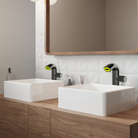 Robinet de lavabo d'eau chaude et froide à poignée unique de luxe couleur cuivre pour salle de bain chambre noyau de vanne en céramique à montage monotrou