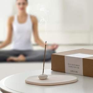 Porte-encens en céramique irrégulier, porte-encens en céramique simple, brûleur d'encens en forme de pomelo et de citrouille pour le yoga - Product Image 4