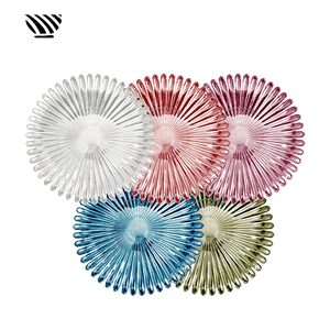 Juego de Platos de Presentación de Vidrio en Forma de Flor de 12 Pulgadas, Platos Decorativos Duraderos y Coloridos para Bodas y Eventos - Product Image 6