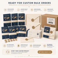 Sac en papier de luxe brillant couleur PANTONE avec invitation passeport et cartes de remerciement pour événement boutique ou salon professionnel