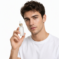 Emballage de luxe pour soins de la peau avec bouchon à vis, flacon compte-gouttes en verre de 1 oz pour huile capillaire, sérum et huile essentielle