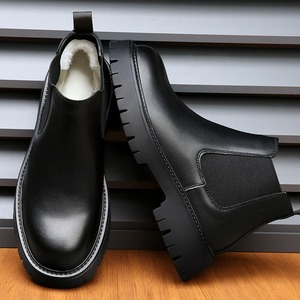 Bottes d'hiver grande taille 38-48 en cuir de vachette de qualité, <span class=keywords><strong>bottines</strong></span> <span class=keywords><strong>Chelsea</strong></span> classiques, élégantes chaussures habillées pour hommes - Product Image 6