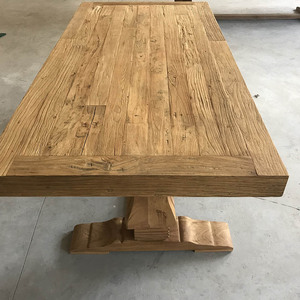 MRS WOODS New Designs tavoli da pranzo in <span class=keywords><strong>legno</strong></span> di <span class=keywords><strong>olmo</strong></span> di recupero rustico grosso con piano spesso della fattoria - Product Image 2