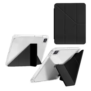 Folio Flip PU Tablet Cases Leather Smart Clear PC Shell Kids Tablet Case For Ipad 9th Generation 10.2 Case