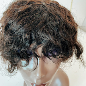 In stock cheaper fast <strong>Men</strong> Wigs Indian 100% Virgin Human <strong>Hair</strong> Toupee <strong>Pieces</strong> machine made base Replacement System <strong>men's</strong> Toupee - Product Image 4