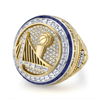 Anillo de Campeonato Personalizado 2026 con Zirconia Pavé Completa, Logotipo Animal 3D y Detalle Esmaltado para Ganadores de Ligas Universitarias