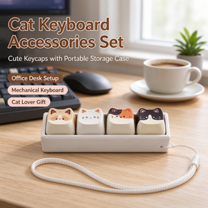 Jouet anti-stress clavier à 4 touches en forme de chat mignon, porte-clés sensoriel pour adultes - Product Image 2