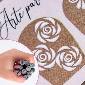 Ensemble de stylos tampons à ongles en silicone rose, 4, 6 ou 10 pièces, réutilisables, pour dessin de fleurs, outils de nail art pour usage en salon - Product Image 6