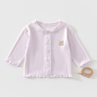 Chemise d'été pour bébé en nylon/coton doux, manches longues, motif floral, respirante, séchage rapide, décontractée, simple couche, fine, haut pour nourrisson
