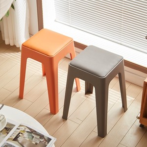 Modern Minimalist <b>Plastic</b> <b>Stool</b> 28cm Stackable Home Living Room Furniture - Product Image 1