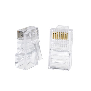 RJ45 CAT5 Ethernet Fiş Ağ Kablosu Konektörü, Bakır Altın Kaplama Erkek Terminalleri ile Tel Bağlantıları - Product Image 1