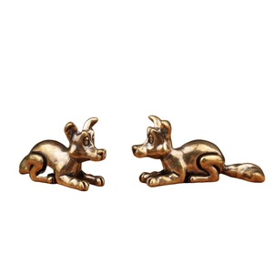 Figurine de chien en laiton, animal du zodiaque, objet décoratif artisanal, style vintage, décoration d'intérieur - Product Image 5