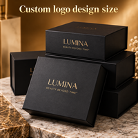 Boîtes rigides de luxe en carton, logo personnalisé, boîtes noires pour flacons, fermeture magnétique, boîte cadeau avec doublure en éponge