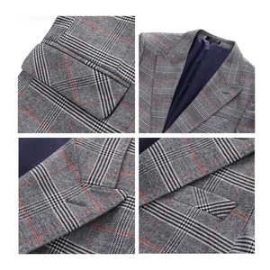 Trajes de Hombre de 3 Piezas, Traje a Cuadros con <span class=keywords><strong>Chaqueta</strong></span> de un Botón, <span class=keywords><strong>Vestido</strong></span> Formal para <span class=keywords><strong>Fiesta</strong></span>, Baile de Graduación, Trajes Casuales de Esmoquin - Product Image 2