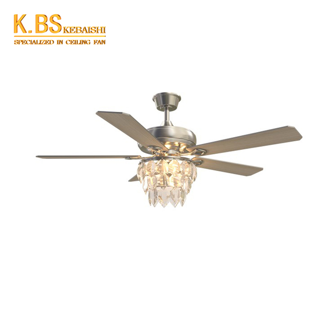 High Quality Bedroom Living Room Modern Reversible Chandelier Luxury Crystal Ceiling Fan With Light