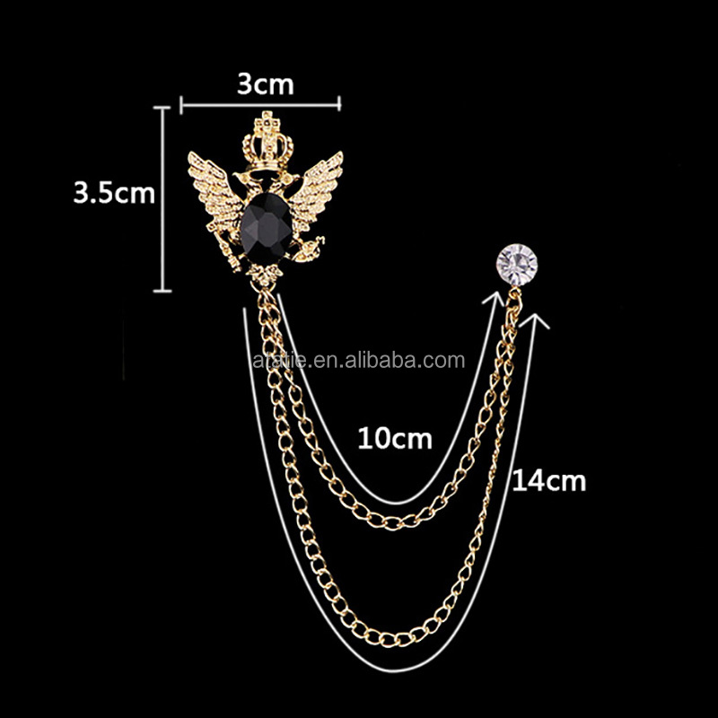 Spilla Unisex Di Lusso Con Perle E Cristalli, Placcata Oro, Con Strass, Per Camicie, Cappelli E Accessori - 4