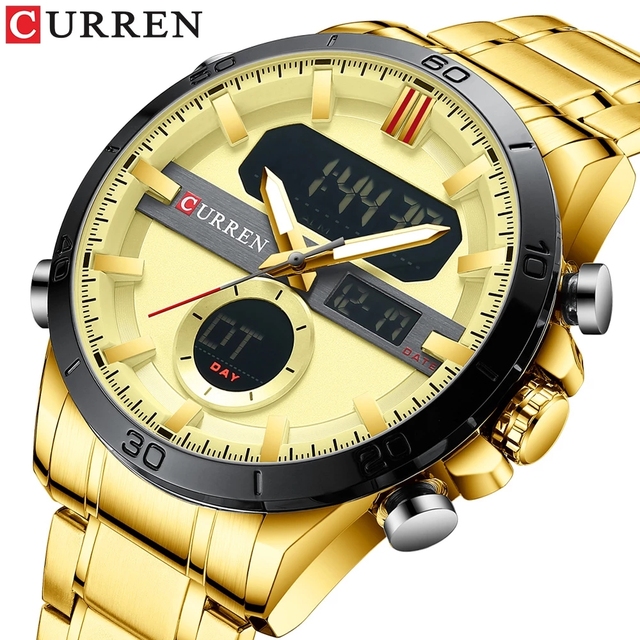 CURREN 8384 Electronic Watch for Men Multi-function Chronograph Date Week Display LED Digital Watches Mens Luxury Wristwatches