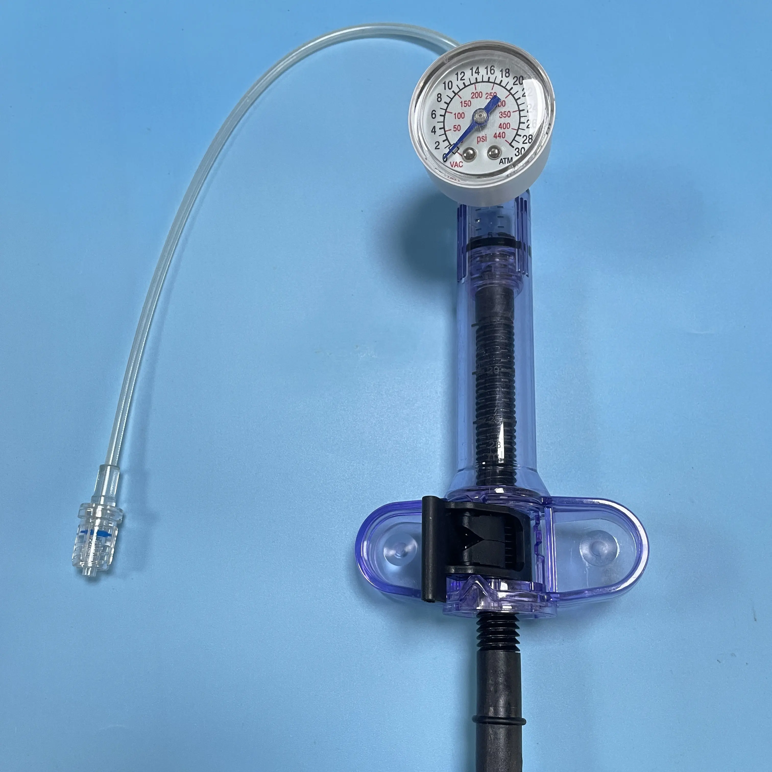 Tianck medical disposable cardiology inflator manual pump hot sale balloon inflation device