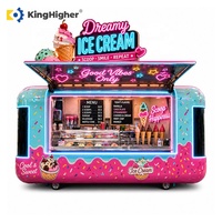 Remorque de restauration mobile commerciale personnalisée, camion-restaurant pour crème glacée, bus-chariot solaire, chariots de gelato pour événements avec éclairage
