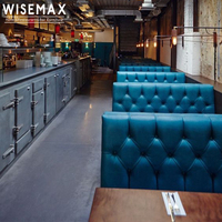 WISEMAX FURNITURE Ensemble de canapés Chesterfield en cuir modernes Designs Restaurant moderne Cabine de canapé double face avec base en bois