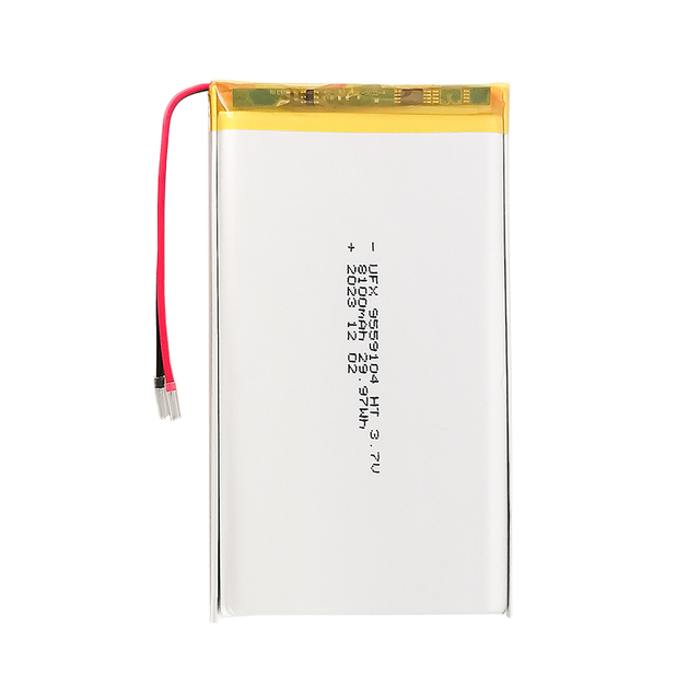Professional Customized High Temperature Lithium Ion Battery UFX 9559104 HT 8100mAh 3.7V for Portable Electronic Devices Battery