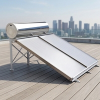 Système de chauffe-eau solaire à plaque plate en acier inoxydable de 200 L pour usage domestique ou commercial