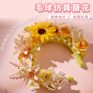 DIY Hairband with Floral Hairpins - Material Kit for Quanzhou Xunpu, Hanfu, Silk Flowers, Hair Gifts, Headwear, Mother's Day - Product Image 3