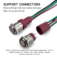 Sakelar Tombol Tekan Logam 16mm Tahan Air LED Beriluminasi Momentary Latching 15A Anti Vandal untuk Kelautan Otomotif RV