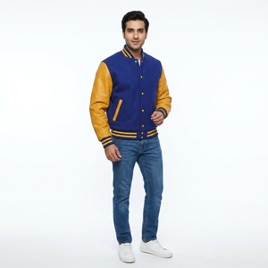Chaqueta de Béisbol Varsity Unisex con Cuello Alto, Transpirable, para Invierno, con Logotipo Personalizado Bordado en la Parte Delantera, para Hombre - Product Image 1
