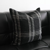 Moderne Simple noir blanc taie d'oreiller mode rétro housse de coussin salon canapé décoration taie d'oreiller