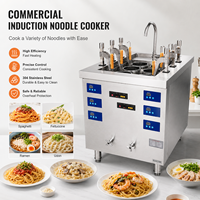 Cuiseur à pâtes électrique professionnel en acier inoxydable, double cuve chauffante, 6 paniers, induction, Plug-and-Play, 2x6kW