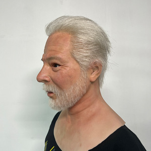 Masque réaliste en silicone <span class=keywords><strong>pour</strong></span> personnes âgées avec cheveux et barbe, accessoires de film, masque d'<span class=keywords><strong>Halloween</strong></span>, masque de haute qualité, travesti, <span class=keywords><strong>maquillage</strong></span> de bal - Product Image 3