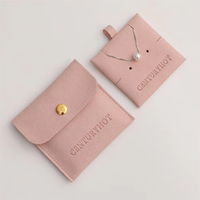 Pochettes d'emballage de bijoux en velours avec logo personnalisé sacs de faveur de mariage chic pochette d'accessoires de bijoux en microfibre sac cadeau
