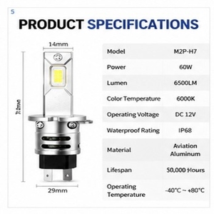 Mini <b>LED</b> Headlight Bulb <b>Plug</b> And Play Automotive Headlamp High Brightness Canbus Ready Car <b>Lighting</b> - Product Image 6