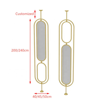 Paravent mobile personnalisé en acier inoxydable avec cadre métallique, séparateur de pièce, écran en verre et panneaux de cloison