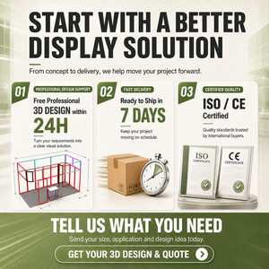 Stand de Exhibición Modular de Aluminio Personalizado de <span class=keywords><strong>3x3</strong></span> 10x10 pies para Ferias Comerciales, Sistema de Exhibición Portátil y Reutilizable con LED - Product Image 4