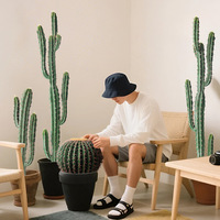 Colonne de cactus artificiel en plastique vert, plante du désert en pot, 80-160 cm, écologique, décoration intérieure et extérieure